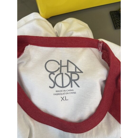 Chaser Shirt Womens XL 'Sleepy Morning Coffee Dog Walk' Raglan Tee - Picture 4 of 6